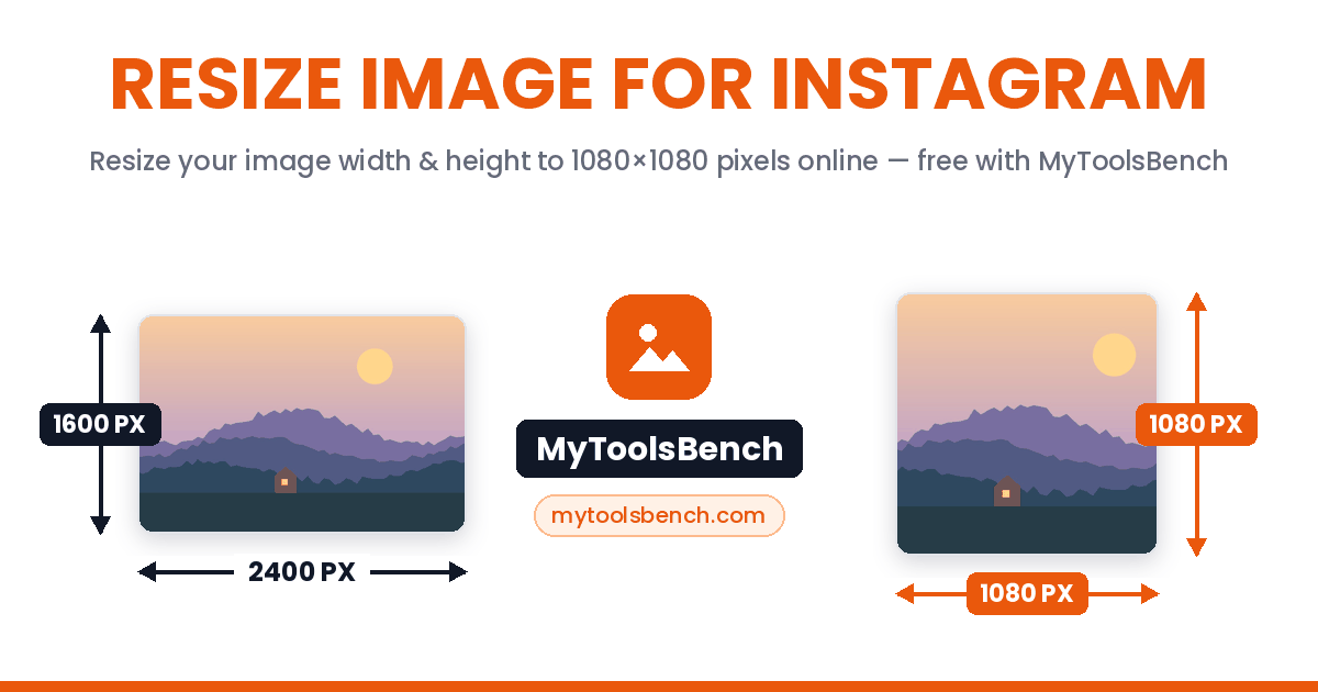 Resize Image for Instagram on MyToolsBench — example of resizing a photo for Instagram, before and after